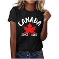thumbnail image 1 of Pisexur Nouveau T-shirt à Manches Courtes Col Rond Imprimé Décontracté pour Femmes, Hauts d'Été pour Femmes Noir, m, 1 of 4