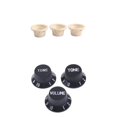 thumbnail image 1 of lionlar 6pcs Blanc Balck Vitesse Volume Tonalité Boutons de Commande pour Guitare Électrique, 1 of 9