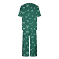 thumbnail image 4 of Offre à Durée Limitée Iumwxz Pyjamas Doux Tendance Ensembles Assortis Tenues de Voyage pour Femmes Col Ras du Cou à Motif de Cœur Manches Courtes Taille Élastique Pantalon Court Tenues pour Femmes Tenue de Rue, 4 of 4