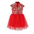 thumbnail image 1 of WEAIXIMIUNG Robes pour Enfants Filles Taille 8 Petite Printemps Petite Fille Robe de Fête Robe Qipao Chinoise, 1 of 3