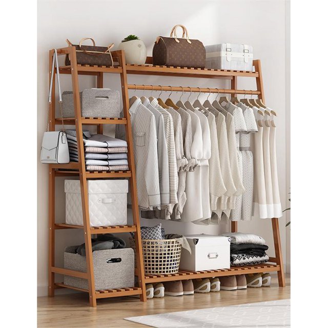 CC005 - Storage Clothing Rack-Red Wood(130cm)