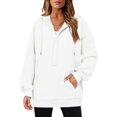 thumbnail image 2 of Womens Hoodies Quarter Zip Pullover Oversized Sweatshirts Half Zip Pullover With Pockets Fall Clothes, 2 of 7