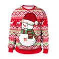 thumbnail image 4 of Chandail de Noël Laid pour Homme Vêtements de Noël Décontractés Hauts Amples Jour de Noël Manches Longues Col Rond Chandail, 4 of 6