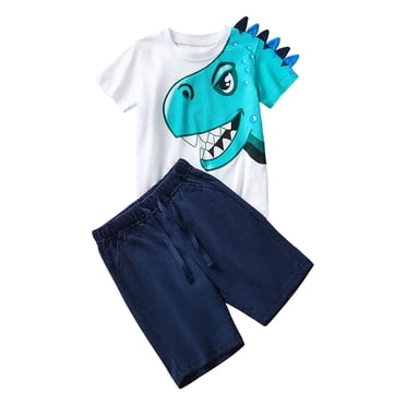Boys Outfits&Set | Toddler Boys Short Sleeve Dinosaur Prints T Shirt Tops Shorts Child Kids 2PC Set Outfits Clothes