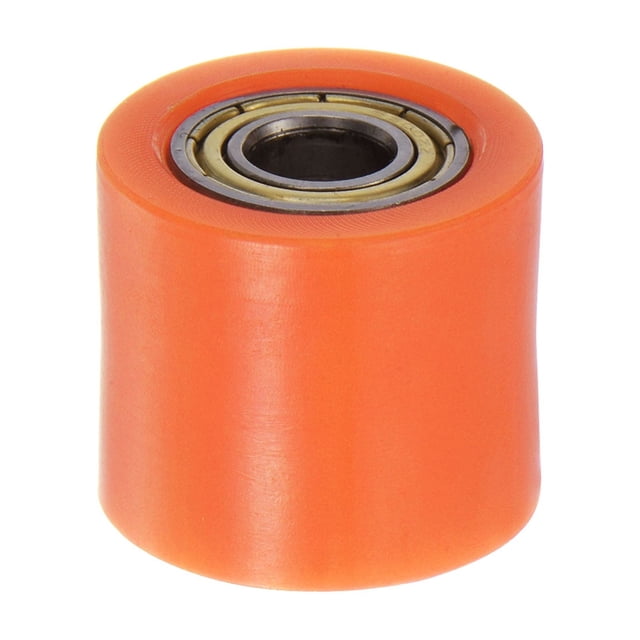 Unique Bargains 10mm Chain Roller Pulley Tensioner Wheel Guide Cylinder Type for Bike Sliding Door, Orange