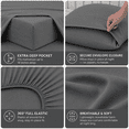 thumbnail image 3 of Comfy Bamboo World Series 4pc Microfiber Sheet Set, Queen Size Bedsheet, Dark Grey, 3 of 6