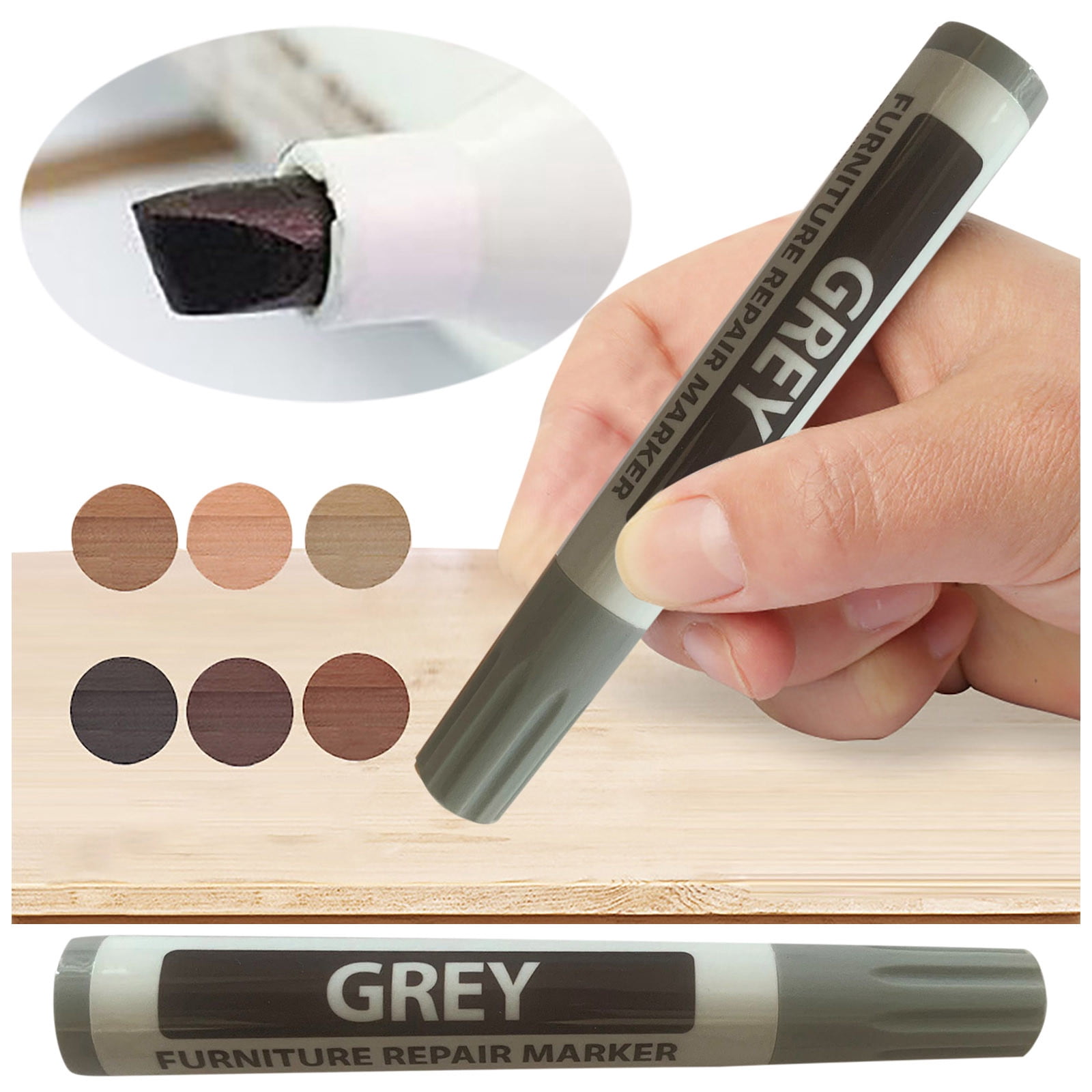 CGZQFEI Furniture Markers Touch up,Furniture and Wood Floor Markers and Crayons Repair Kit - 8 Types Wax Crayons in Black, Maple, Oak, Cherry, Walnut and Mahogany