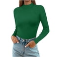 thumbnail image 1 of HongQid Chandails à Col Roulé à Manches Longues pour Femmes sous-Vêtements Thermiques Hauts Basiques Coupe Ajustée Mode d'Automne Haut Léger, 1 of 9