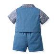 thumbnail image 2 of B91xZ Ensemble 2 Pcs pour Garçons Chemise à Manches Courtes Imprimée et Shorts 2 Pcs, Marine 4-5 Ans, 2 of 5