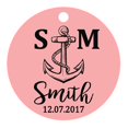 thumbnail image 1 of 100 Pcs Initiale Personnalisée avec Ancre Cadeau de Faveur de Mariage Papier Tags Fait sur Mesure Rond Hang Tags, 1 of 1