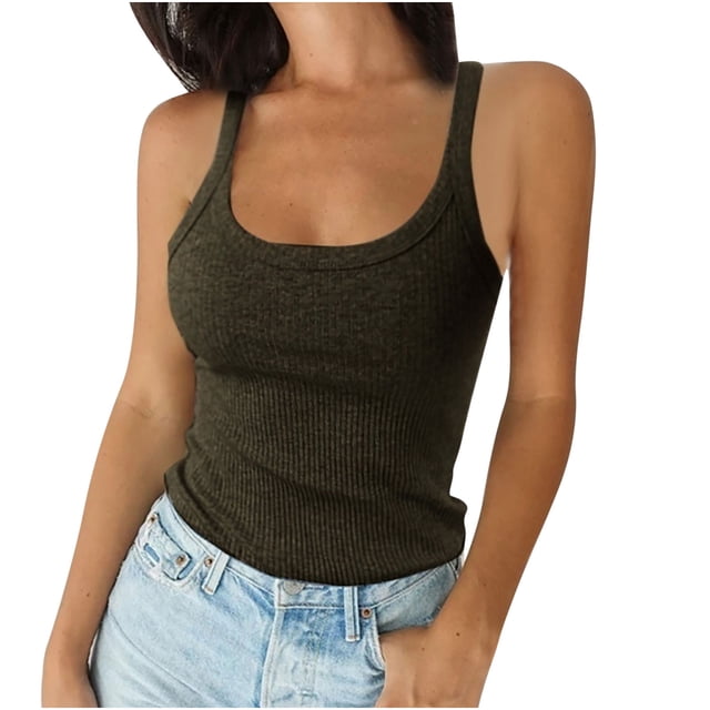 Birdeem Débardeurs Unis pour Femmes Sans Manches à Encolure en U T-Shirt de Base d'Été Décontracté pour l'Entraînement