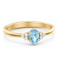 thumbnail image 1 of Birthstone Oval Ring with Shoulder Accents - Blue Topaz (December), 1 of 5