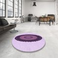 thumbnail image 4 of Ahgly Company Machine Washable Indoor Square Transitional Orchid Purple Area Rugs, 4' Square, 4 of 7