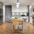 thumbnail image 4 of Costway Bamboo Kitchen Trolley Cart Wood Rolling Island w/ Tower Rack & Drawers, 4 of 10