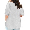thumbnail image 5 of Plebaso Plus Size Tops for Women Short Sleeve V Neck Loose Blouses Casual Solid Color Womens Tunic Tops, 5 of 5