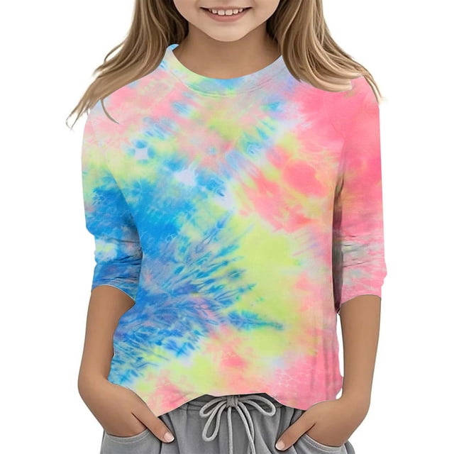MIASHUI Chemises Raglan à Manches 3/4 pour Filles et Garçons, T-Shirt de Baseball en Coton, Uniformes Scolaires, Jaune, 5-6 Ans