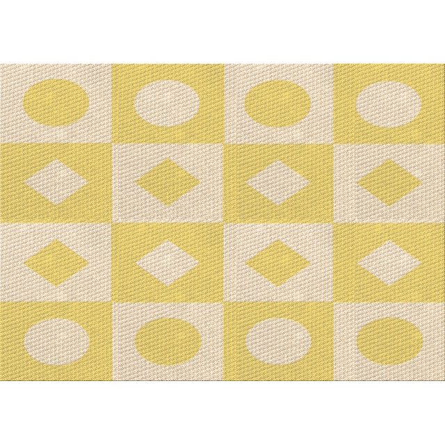 Ahgly Company Tapis Rectangulaire Lavable en Machine Intérieur Transitionnel Jaune Soleil, 2 Pieds x 5 Pieds