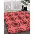 thumbnail image 3 of Ahgly Company Tapis d'Intérieur Lavables à la Machine, Carrés, Transitionnels, Rouges, 5 Pieds Carrés, 3 of 7