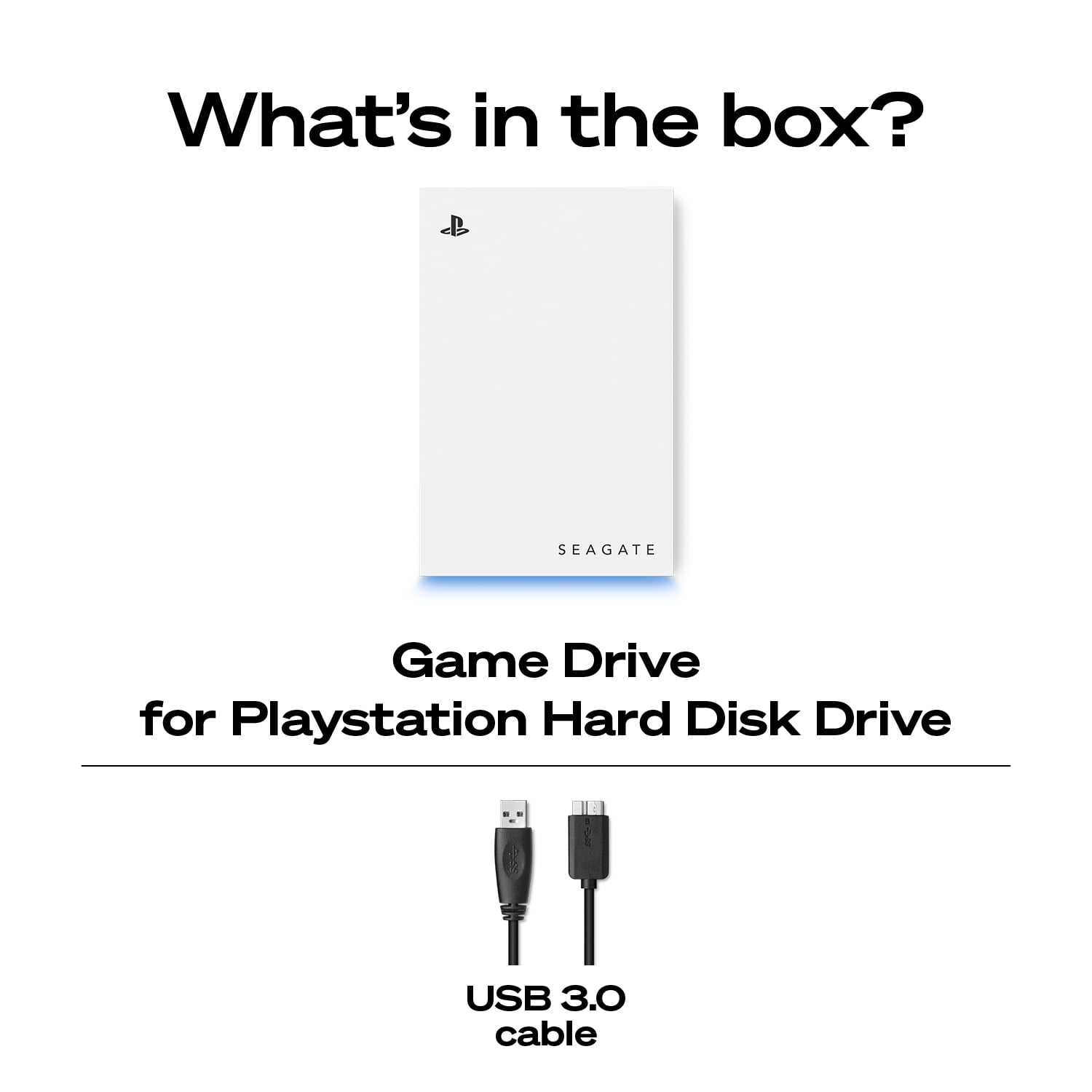 Seagate Game Drive for PS5 2 TB External HDD - USB 3.0, Officially Licensed, Blue LED (STLV2000302)