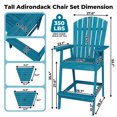 thumbnail image 3 of Outdoor Bar Height Adirondack Chairs with Connecting Tray, Set of 2 Balcony Chairs for Deck, Patio, Backyard, High Adirondack Chairs with Umbrella Hole, 3 of 8