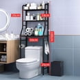 thumbnail image 2 of Étagère de Rangement 2/3 Niveaux au-Dessus de la Toilette, Étagères de Salle de Bain en Métal, Économiseur d'Espace Autoportant au-Dessus de la Toilette avec Crochets et Porte-Papier pour Salle de Bain, 2 of 8