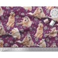thumbnail image 2 of Soimoi Rayon Fabric Floral,Book & Golden Retriever Dog Print Fabric by The Yard 42 Inch Wide, 2 of 3