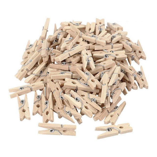 VONKY Conveniently Hang And Display Photos With These Multipurpose Wooden Clothespins 25mm(200) 5Set