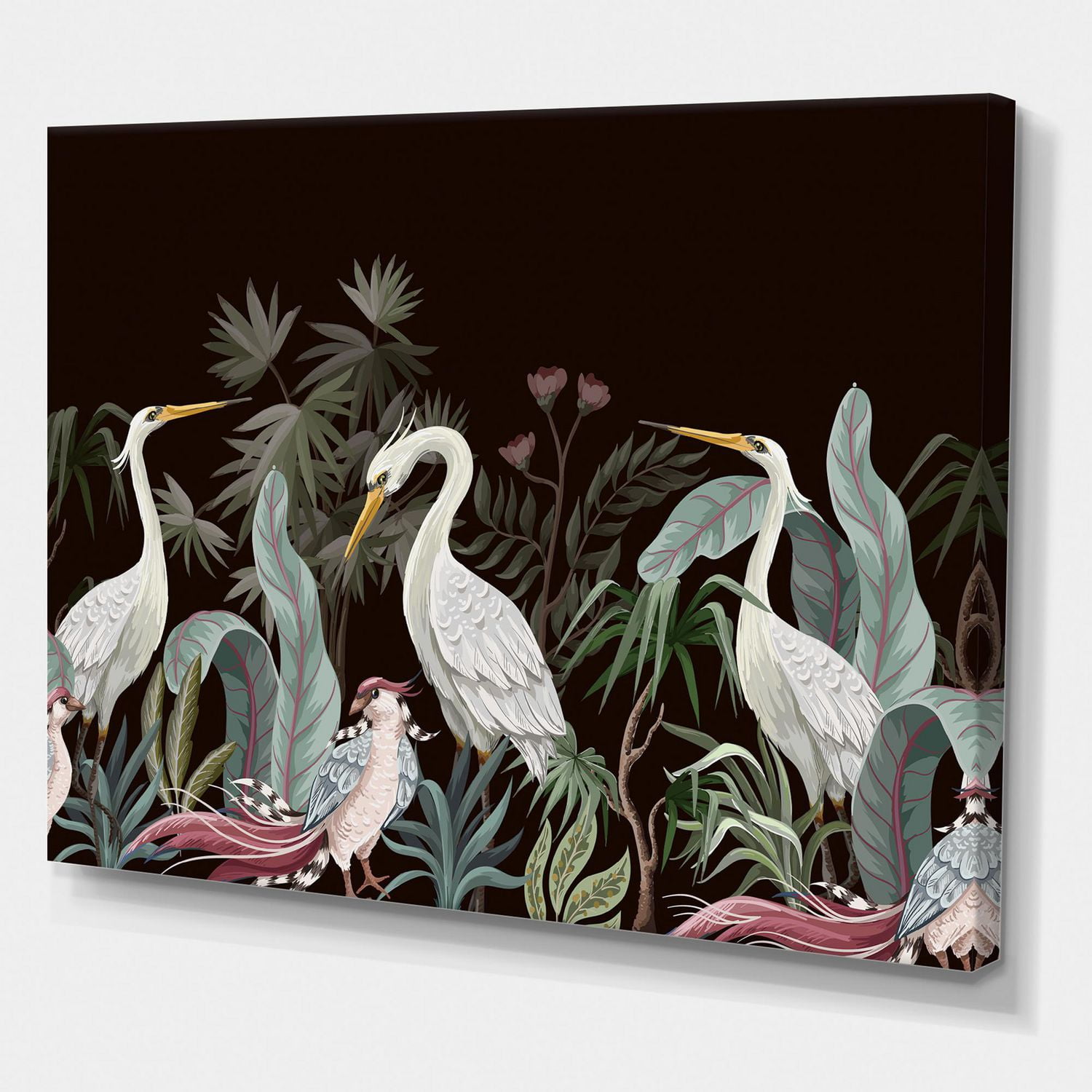 Designart Chinoiserie Aux Oiseaux Et Pivoines III Art mural sur toile