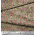 thumbnail image 2 of Soimoi polyester Crepe Fabric Leaves,Butterfly & Flower Floral Print Fabric by Yard 42 Inch Wide, 2 of 3