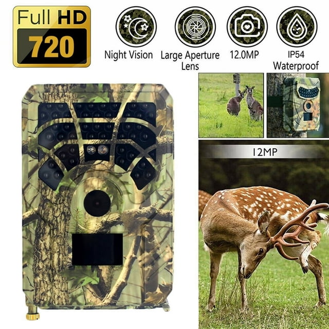 YOPTOP Mini Caméra de Sentier Hd Caméra de Repérage de Terrain Caméra de Chasse avec Vision Nocturne Infrarouge Étanche Caméra Faune Extérieure Caméra de Jeu Caméra de Surveillance de Cerf