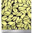 thumbnail image 1 of Soimoi Black Poly Georgette Fabric Basil Leaves Decor Fabric Printed Yard 42 Inch Wide, 1 of 3