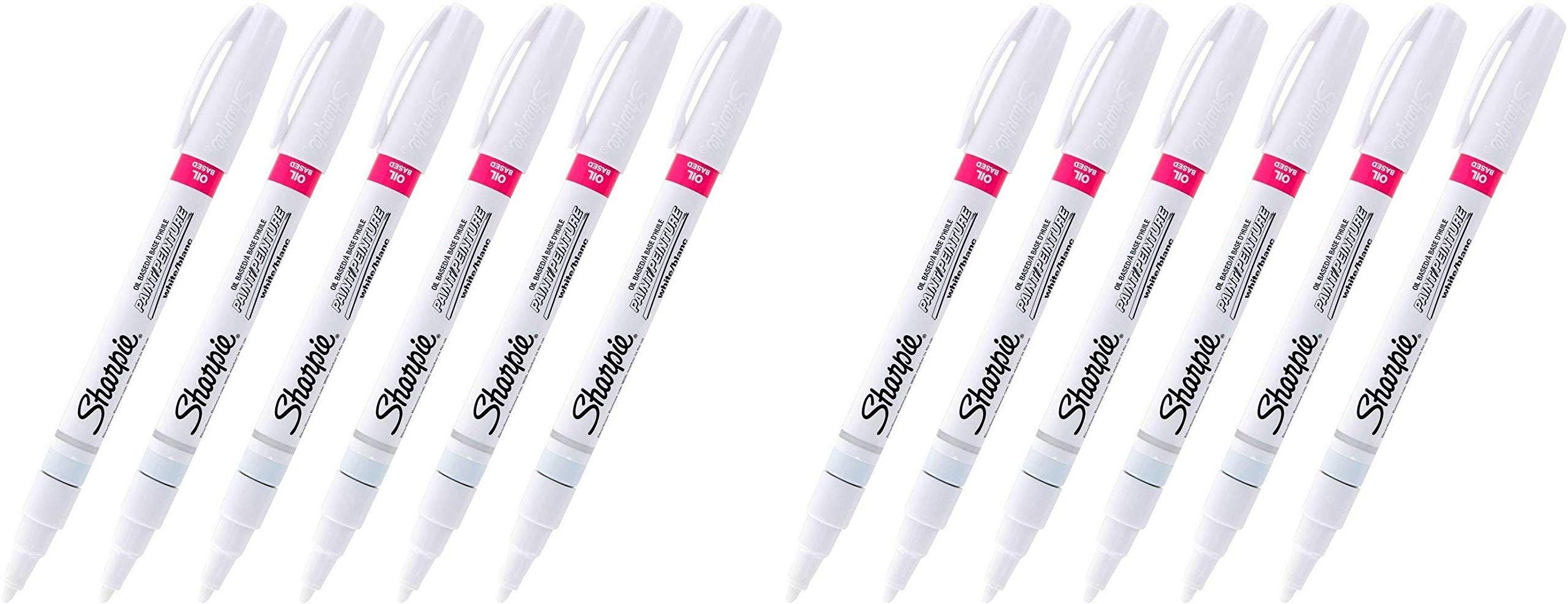 Sharpie Marqueur de Peinture à Base d'Huile, Pointe Fine, Encre Blanche, Lot de 6 Lot de 2