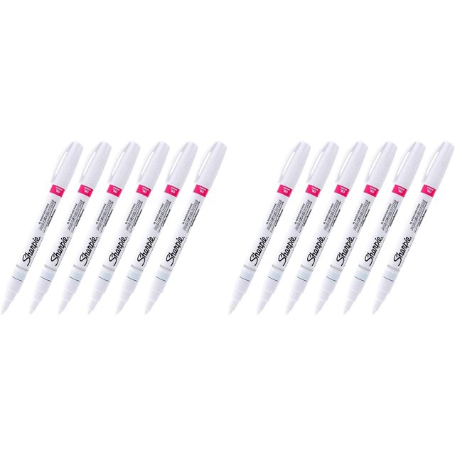 Sharpie Marqueur de Peinture à Base d'Huile, Pointe Fine, Encre Blanche, Lot de 6 Lot de 2