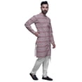 thumbnail image 2 of Atasi Designer Kurta Pajama For Men Printed Angrakha Kurta Set Summer Clothing, 2 of 3