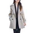thumbnail image 1 of MeetoTime Womens Trendy Dress Coat Double Breasted Slim Work Office Long Jackets with Pockets M-3XL, 1 of 3