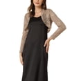 thumbnail image 1 of INSPIRE CHIC Boléro Court Ouvert en Dentelle Florale Transparente pour Femme P Camel, 1 of 6