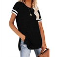 thumbnail image 1 of Hauts Décontractés pour Femmes, Mode, Unis, à Manches Courtes, Col, Coupe Ample, 1 of 4