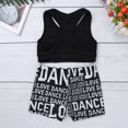 thumbnail image 4 of inhzoy Kids Girls Basic 2 Piece Active Outfit Racer Back Crop Top and Shorts Set for Gymnastics Dancing Workout Black S, 4 of 7
