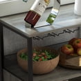 thumbnail image 3 of Ourlova 3-Tier Wine Bar Cabinet with Detachable Wine Rack Glass Holder and Mesh Door Buffet Cabinet for Kitchen Living Room and Bar Ample Storage Space, 3 of 7