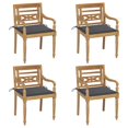 thumbnail image 1 of vidaXL Batavia Chairs with Cushions 4 pcs Solid Teak Wood, 1 of 5