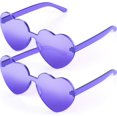 thumbnail image 1 of ORUYROP Heart Shape Sunglasses Rimless Transparent Heart Glasses Colorful Party Favors, 1 of 7