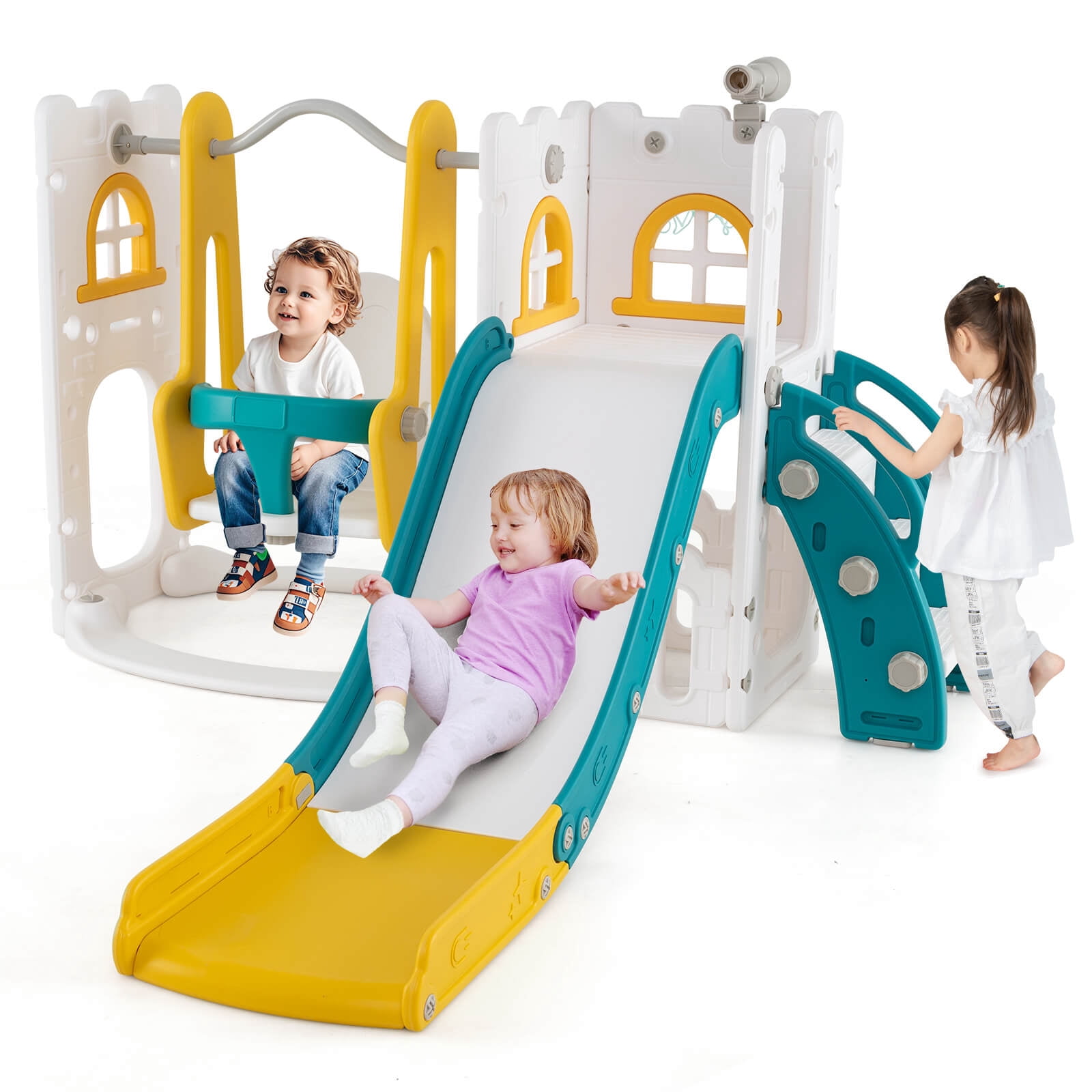 Costway 7-in-1 Toddler Slide & Swing Set Indoor Playground for