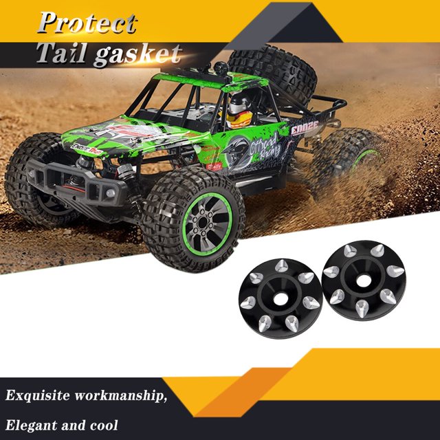 serony 2 Pieces RC Car Gasket Sturdy Practical Tail Protection Spacer Useful Creative Tail Gaskets Replacement for 1/10 Off-road Car black