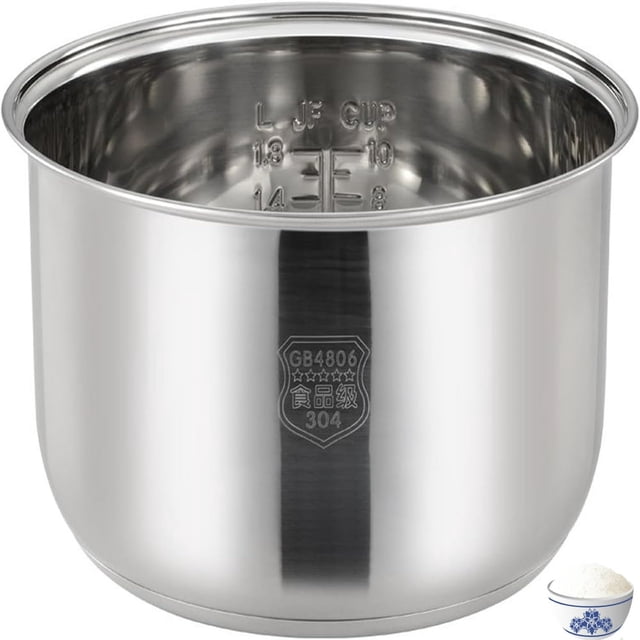 Estbridge Bol Intérieur de Rechange pour Cuiseur à Riz en Acier Inoxydable 304 pour Zojirushi Tiger, Bol Intérieur de Rechange pour Multi-Cuiseur (2 L)
