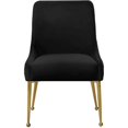 thumbnail image 4 of Pemberly Row Chaise de Salle à Manger Moderne en Velours de 19,5 Po H, Noire (Ensemble de 2), 4 of 5