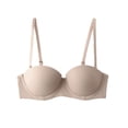 thumbnail image 1 of Womens Racerback Bras Convertible Bra Feature V-Neck T-Shirt Bra Style W-274 Beige 80B, 1 of 3