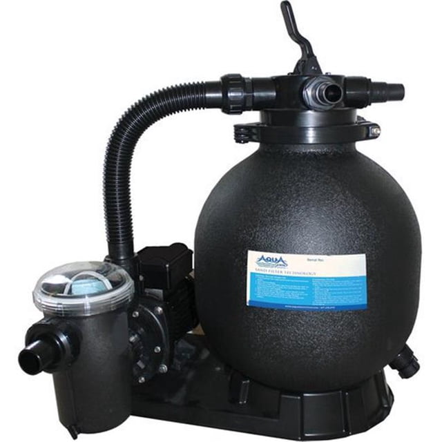 Aqua Pro System APASFAL75 Système de Filtration de Sable de 15 Po et 1 HP avec Pompe. Comprend un Réservoir de Filtration Anticorrosion de 15 Po de Diamètre, une Pompe Écoénergétique de 1 HP et une Soupape de Rinçage à 4 Positions pour une Utilisation Facile. Comprend un Moteur TEC avec un Ventilateur Extérieur pour un Refroidissement Efficace. Conçu pour les Piscines hors Terre, Offrant une installation Rapide et un Faible Entretien. le Système Est Présenté en Fini Noir avec des Tuyaux Visibles et un Couvercle de Pompe Transparent.