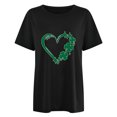 thumbnail image 2 of TopLLC St. Patrick's Day Patricks Day Chemises pour Femmes Hauts de Sarrau St Patricks Day Mode pour Dames St. Imprimé Cœur Manches Courtes Col Rond Chemise Femme Décontractée Ample, 2 of 4