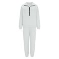 thumbnail image 5 of Timegard Ensemble de Survêtement 2 Pcs pour Femmes, Tenue à Demi-Glissière, Col en V, Chandail à Manches Longues, Pantalon de Survêtement à Bas Resserré, Ensembles d'Entraînement, 5 of 5