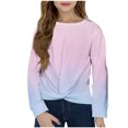 thumbnail image 1 of Plebaso Chandail à Manches Longues pour Filles avec Torsade à l'Avant, Imprimé pour Garçons, Col Ras du Cou, Décontracté, Léger, Chandail à Enfiler, Hauts pour Enfants, 1 of 7